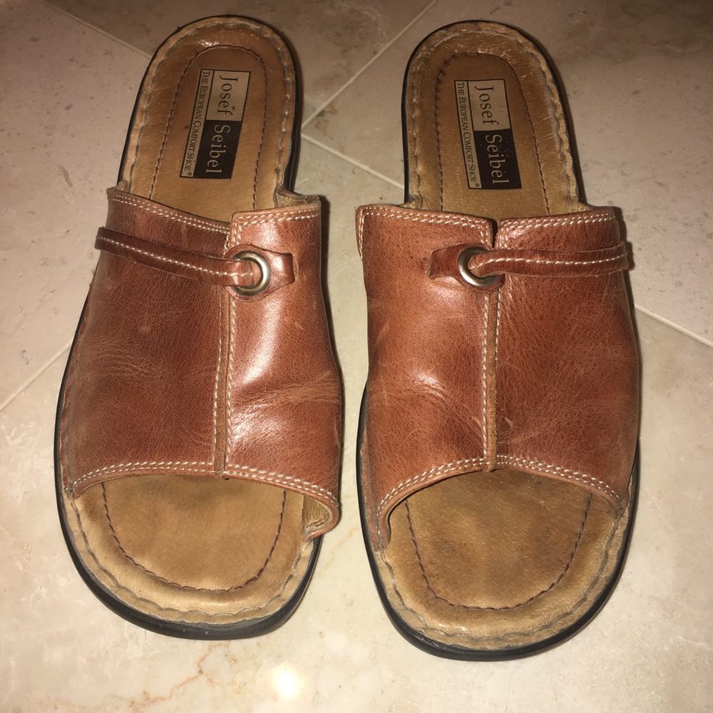 Josef Seibel Slide Sandals with Stacked He…